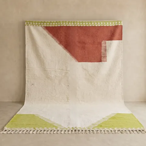 Kilim berbère Alnif terracotta et beige — tapis kilim