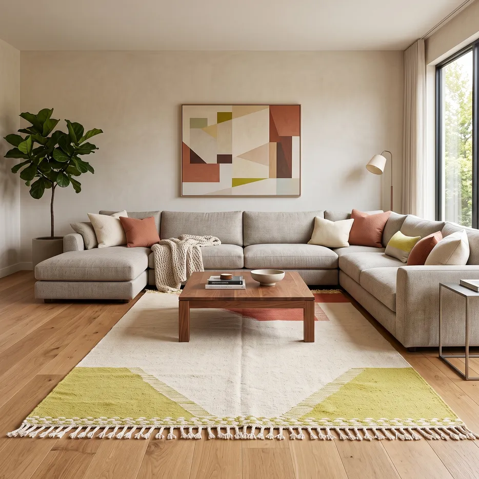 Kilim berbère Alnif terracotta et beige, vue 4 sur 4