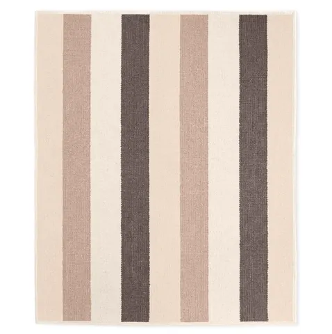 Kilim berbère Demnate beige et noir uni — tapis kilim