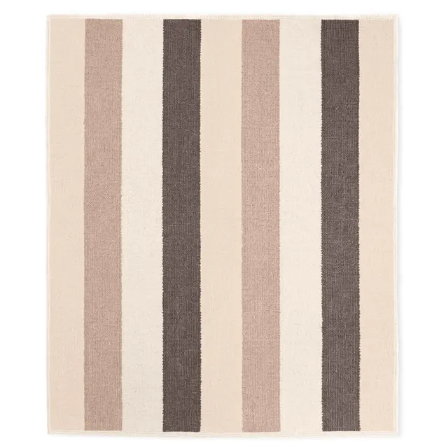 Kilim berbère Demnate beige et noir uni — tapis kilim