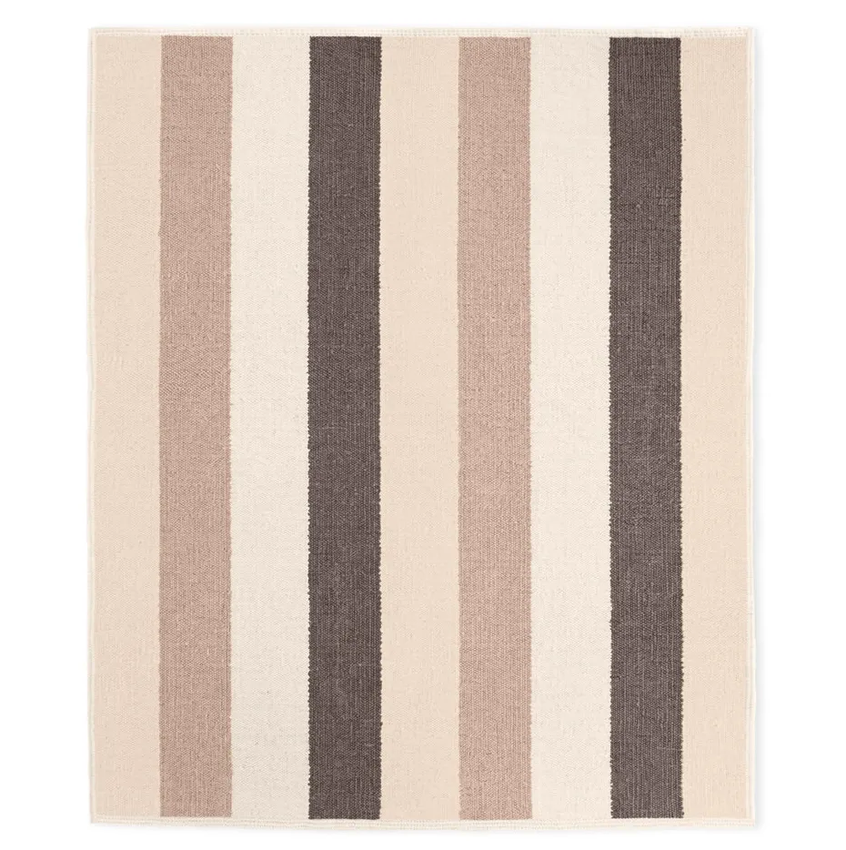 Kilim berbère Demnate beige et noir uni — tapis kilim tissé à la main