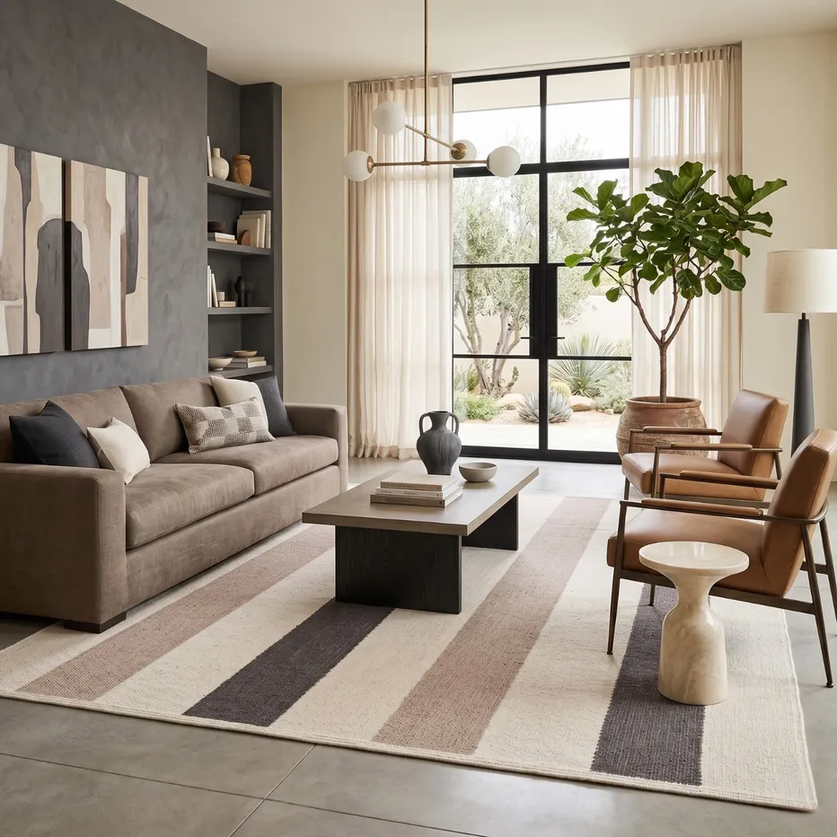 Kilim berbère Demnate beige et noir uni, vue 3 sur 6