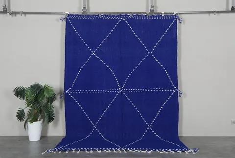 Kilim berbère Idir bleu uni — tapis kilim