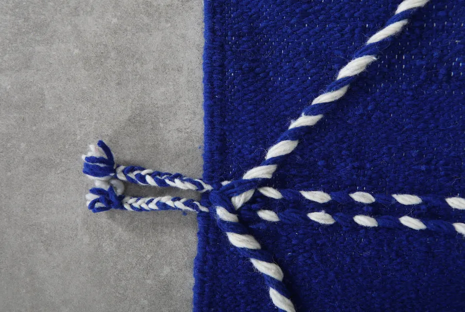 Kilim berbère Idir bleu uni, vue 7 sur 7