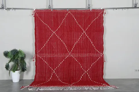 Kilim berbère Izza rouge uni — tapis kilim