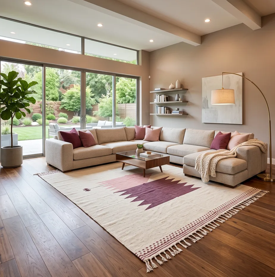 Kilim berbère Jorf blanc et violet, vue 4 sur 4