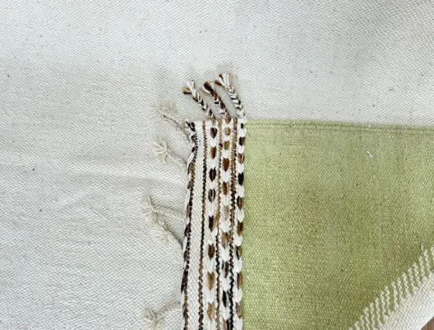 Kilim berbère Ouirgane crème et marron — tapis kilim