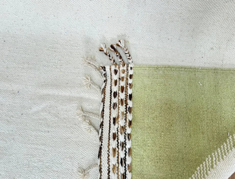 Kilim berbère Ouirgane crème et marron — tapis kilim tissé à la main