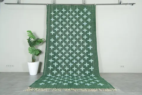 Kilim berbère Oukaïm vert — tapis kilim