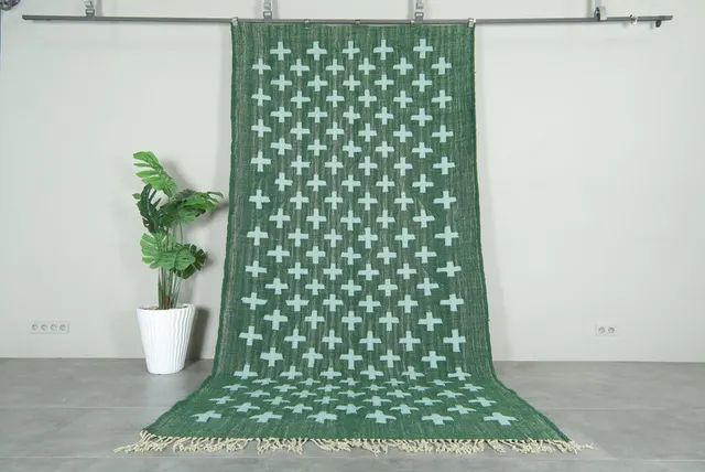 Kilim berbère Oukaïm vert — tapis kilim