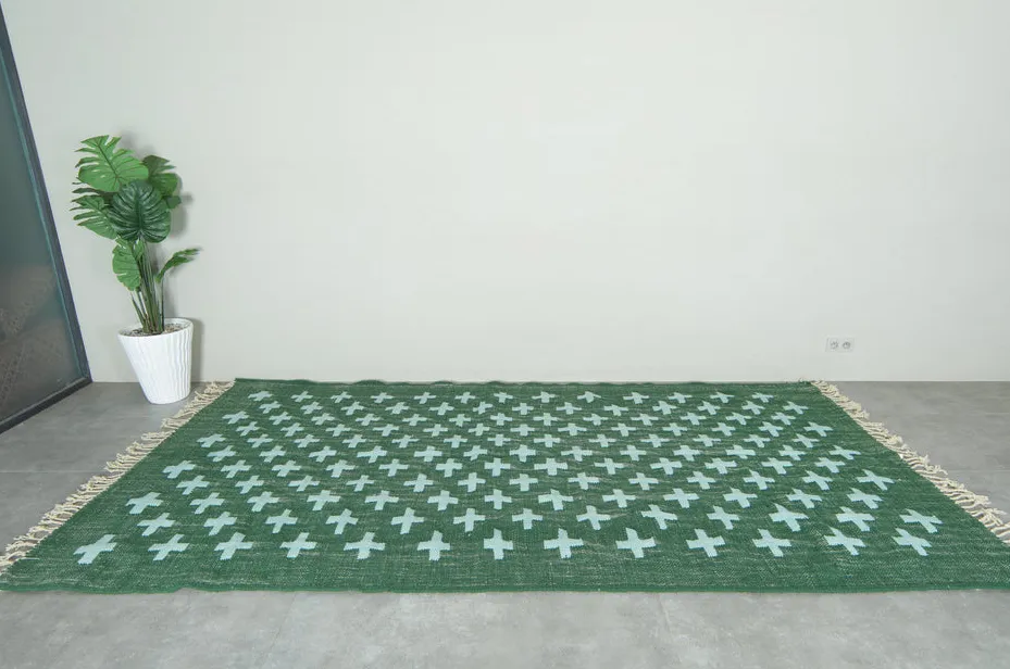 Kilim berbère Oukaïm vert, vue 4 sur 7