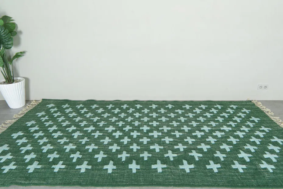 Kilim berbère Oukaïm vert, vue 5 sur 7