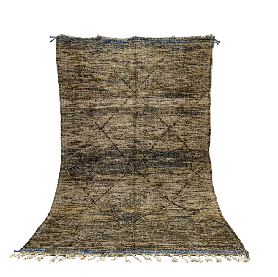 Kilim berbère Skoura marron — tapis kilim tissé à la main