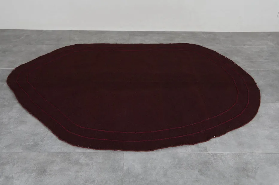 Kilim berbère Tamilla bordeaux, vue 4 sur 7