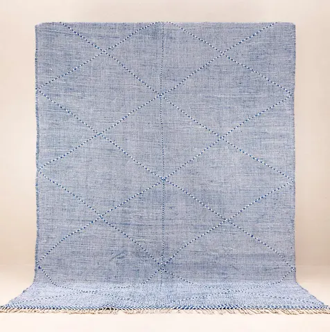 Kilim berbère Tazekka bleu — tapis kilim