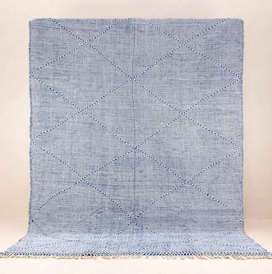Kilim berbère Tazekka bleu — tapis kilim tissé à la main