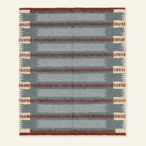Kilim berbère Tazzarine bleu — tapis kilim
