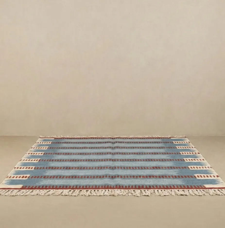 Kilim berbère Tazzarine bleu, vue 6 sur 6