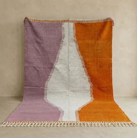 Kilim berbère Tazzarine orange et violet — tapis kilim
