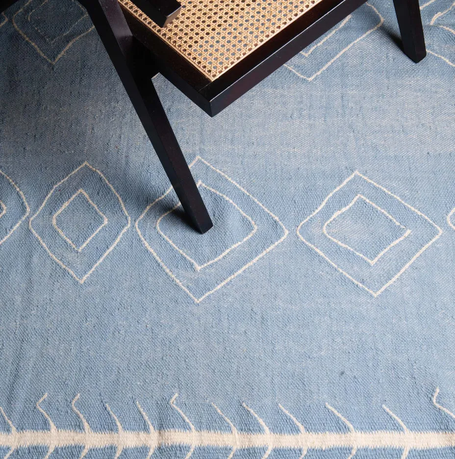 Kilim berbère Tinhinan bleu, vue 6 sur 7