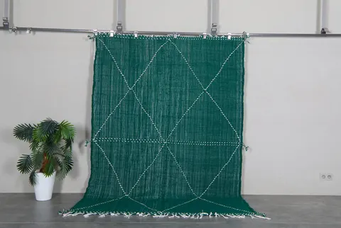 Kilim berbère Tiziri vert uni — tapis kilim