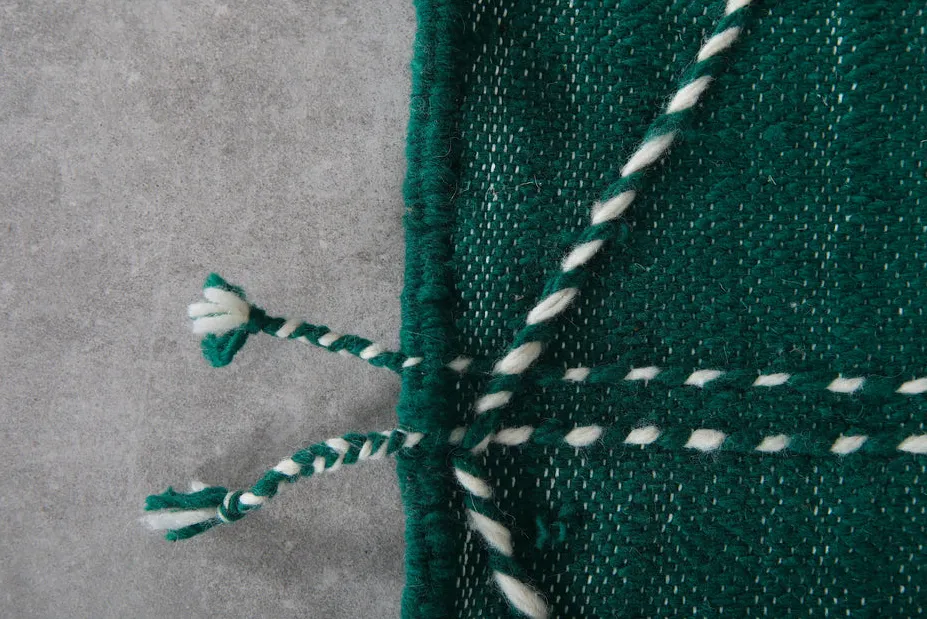 Kilim berbère Tiziri vert uni, vue 7 sur 7
