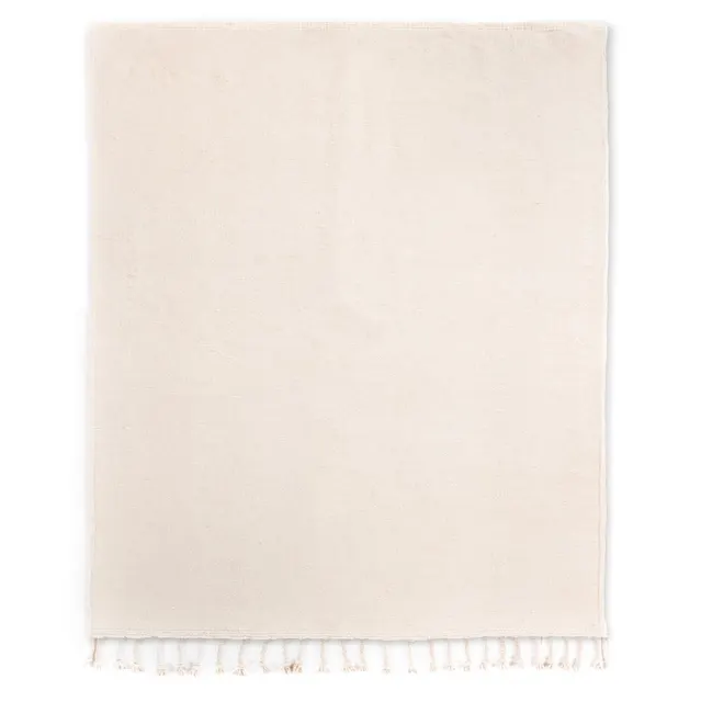 Kilim berbère Tounfite beige et noir uni — tapis kilim