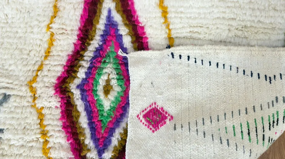 Tapis Azilal Goulmima multicolore — tapis azilal tissé à la main