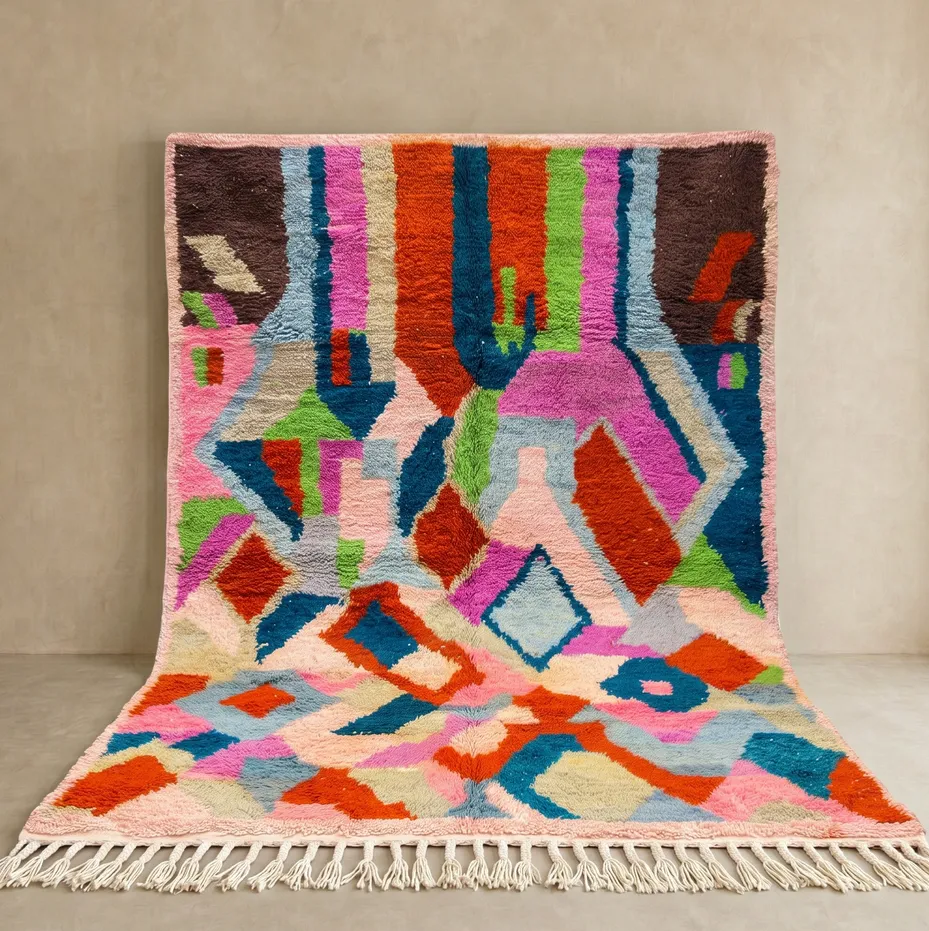 Tapis Azilal Melloul multicolore — tapis azilal tissé à la main