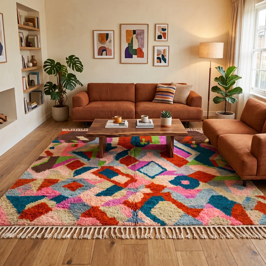 Tapis Azilal Melloul multicolore, vue 3 sur 4