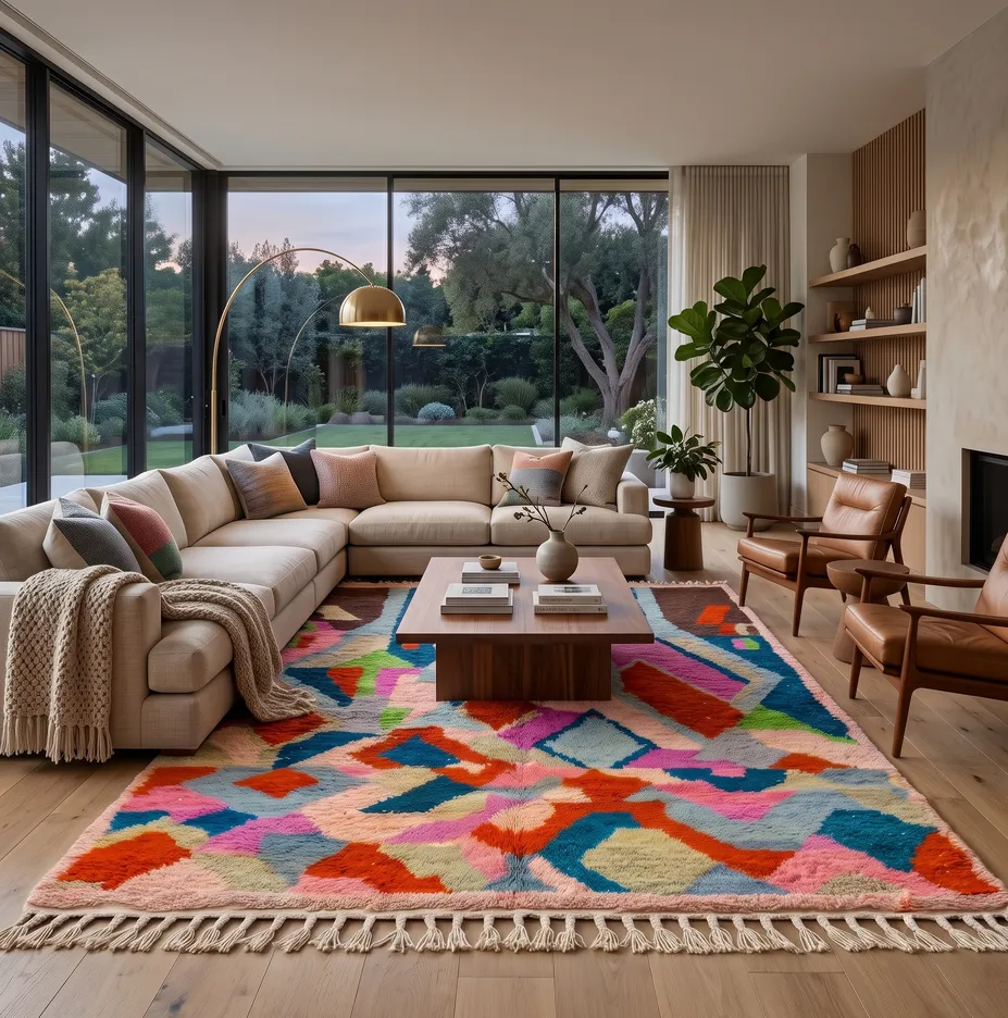 Tapis Azilal Melloul multicolore, vue 4 sur 4