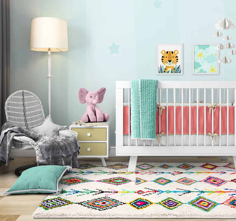 Tapis Azilal Tagleft aux motifs géométriques, vue 5 sur 7