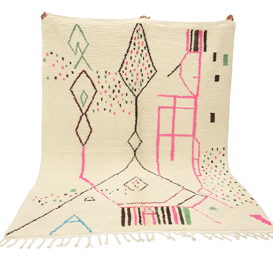 Tapis Azilal Tassaout aux motifs géométriques — tapis azilal tissé à la main