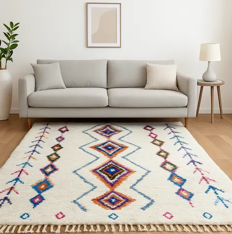 Tapis Azilal Tounfite multicolore — tapis azilal