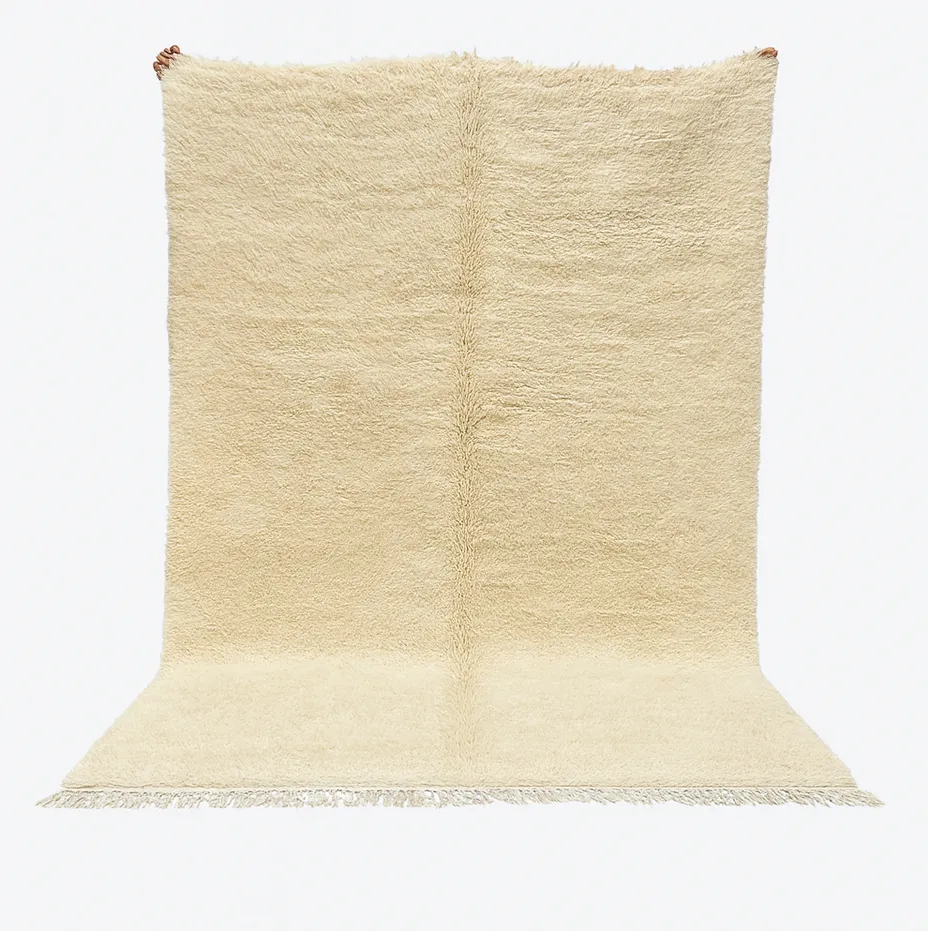 Tapis Beni Ouarain Agdz crème — tapis beni ouarain tissé à la main