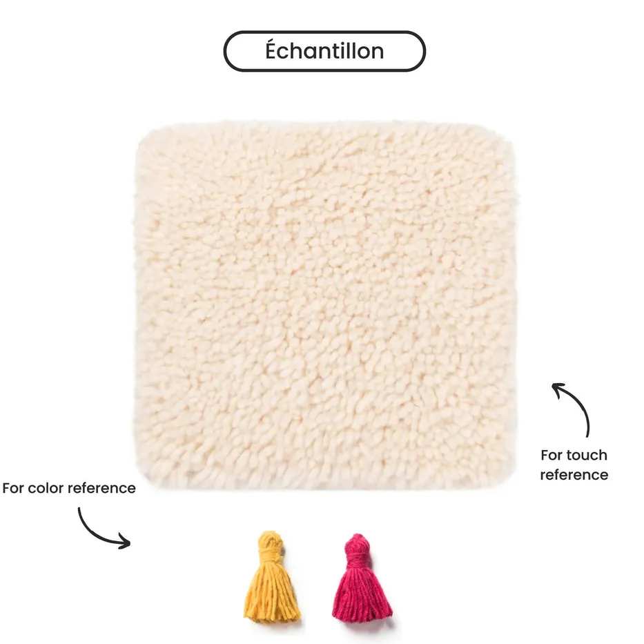 Tapis Beni Ouarain Aguelmous blanc aux motifs géométriques, vue 7 sur 7
