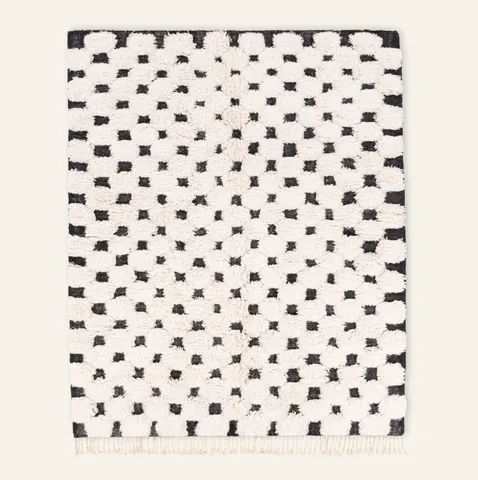 Tapis Beni Ouarain Aït-Bouguemez noir et blanc — tapis beni ouarain