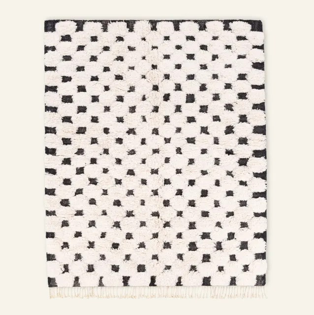 Tapis Beni Ouarain Aït-Bouguemez noir et blanc — tapis beni ouarain