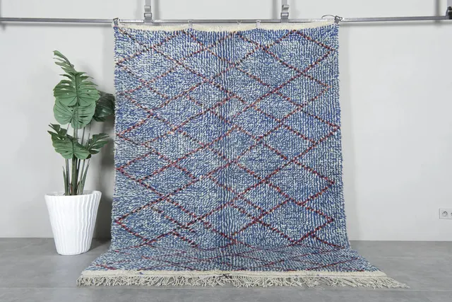 Tapis Beni Ouarain Amnay bleu — tapis beni ouarain