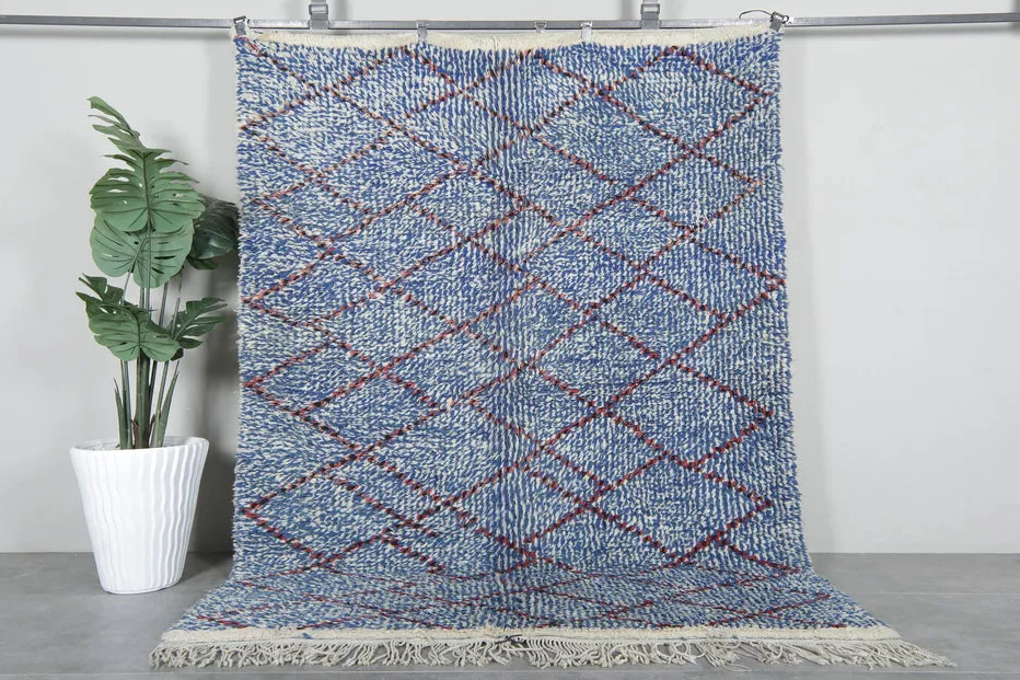 Tapis Beni Ouarain Amnay bleu, vue 7 sur 7