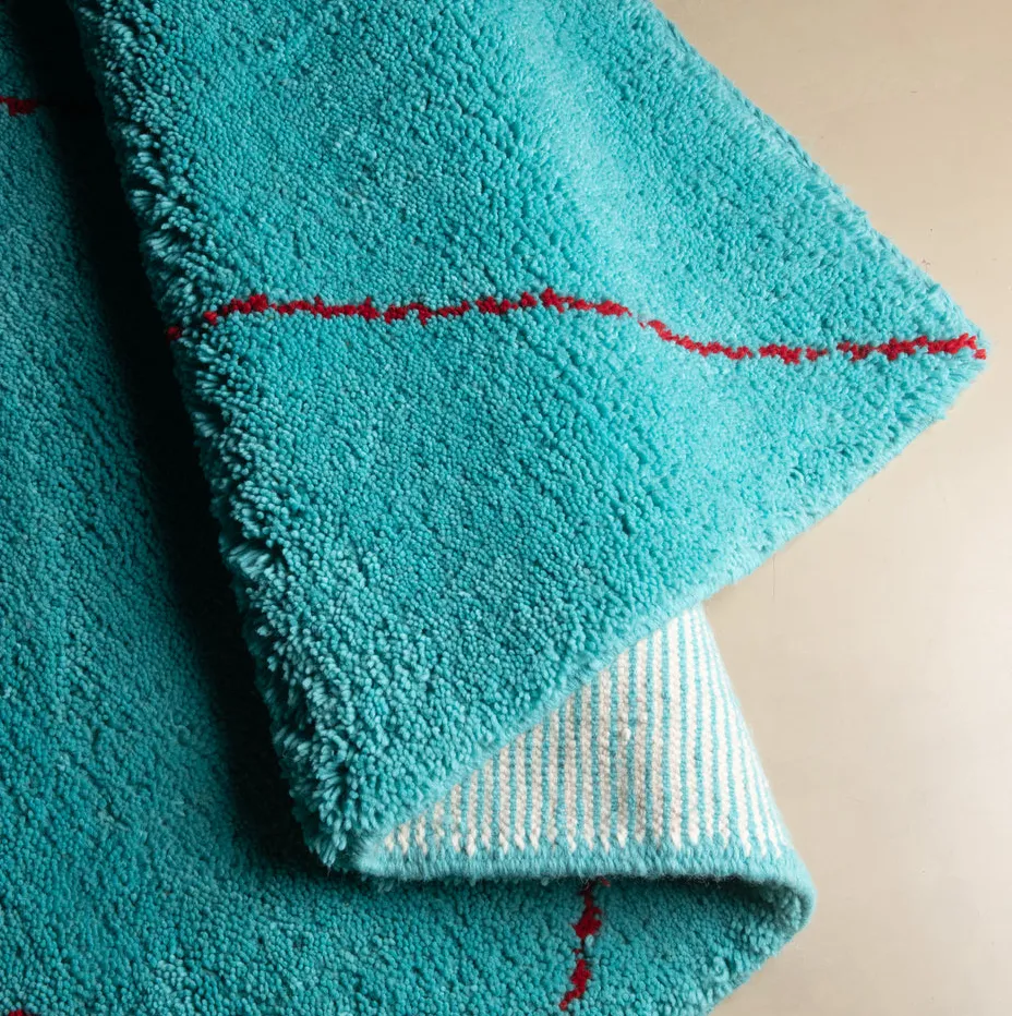 Tapis Beni Ouarain Anergui rouge, vue 5 sur 7