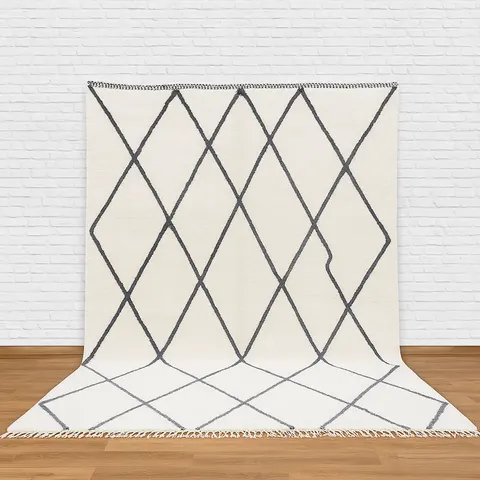 Tapis Beni Ouarain Aoufous noir et blanc — tapis beni ouarain