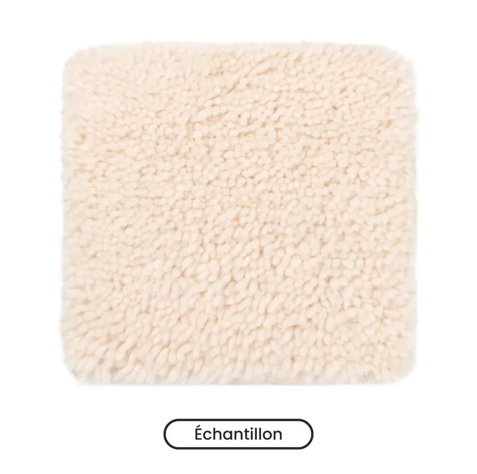 Tapis Beni Ouarain Aoulouz beige et blanc à losanges, vue 6 sur 6