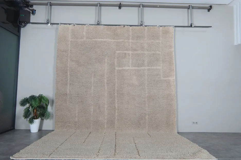 Tapis Beni Ouarain Argana beige — tapis beni ouarain tissé à la main