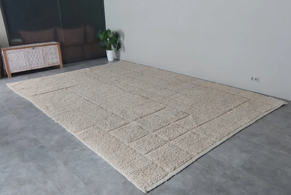 Tapis Beni Ouarain Argana beige, vue 5 sur 7