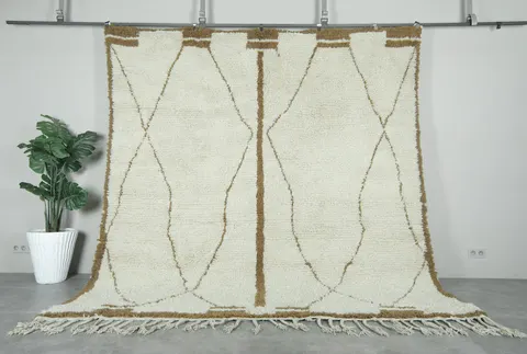 Tapis Beni Ouarain Asni crème et marron — tapis beni ouarain