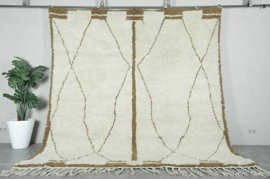 Tapis Beni Ouarain Asni crème et marron, vue 3 sur 7