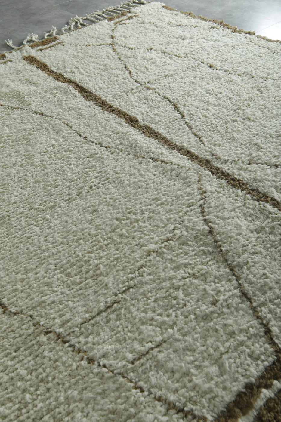 Tapis Beni Ouarain Asni crème et marron, vue 7 sur 7
