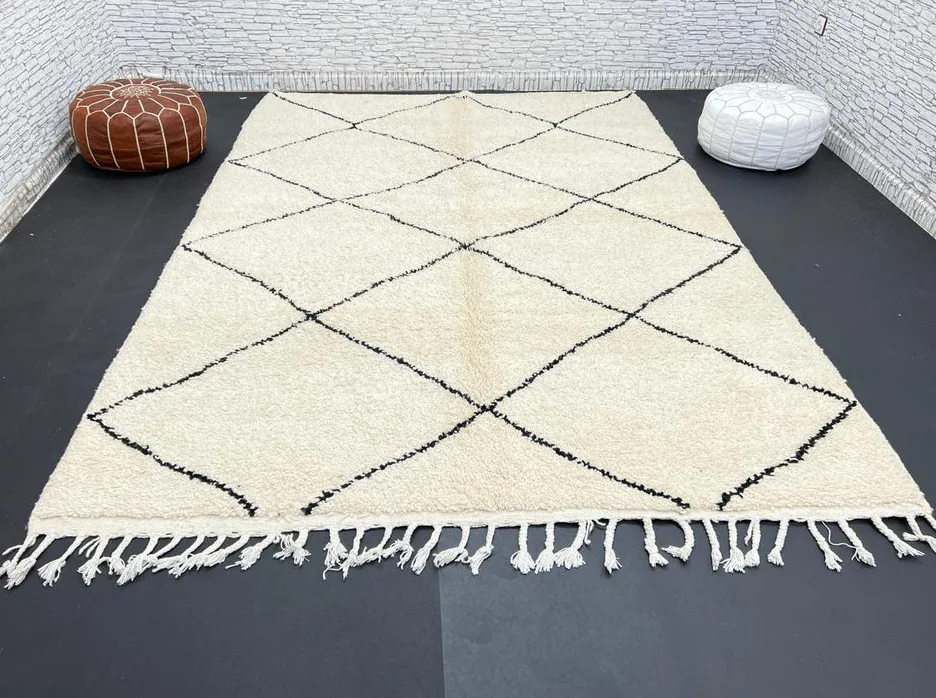 Tapis Beni Ouarain Bouiblane uni, vue 4 sur 4