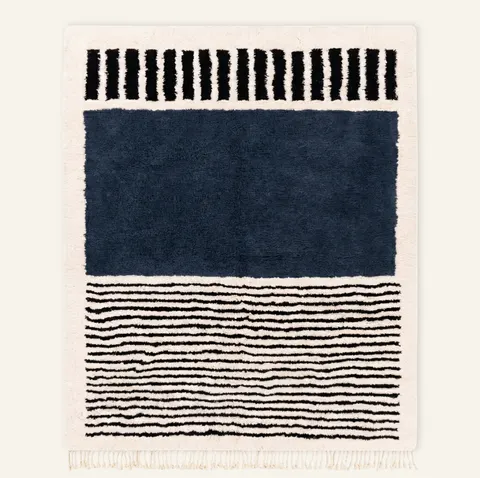 Tapis Beni Ouarain Boulemane bleu — tapis beni ouarain